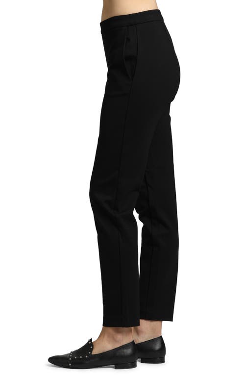 Apny Pull On Ponte Trousers In Black In Black