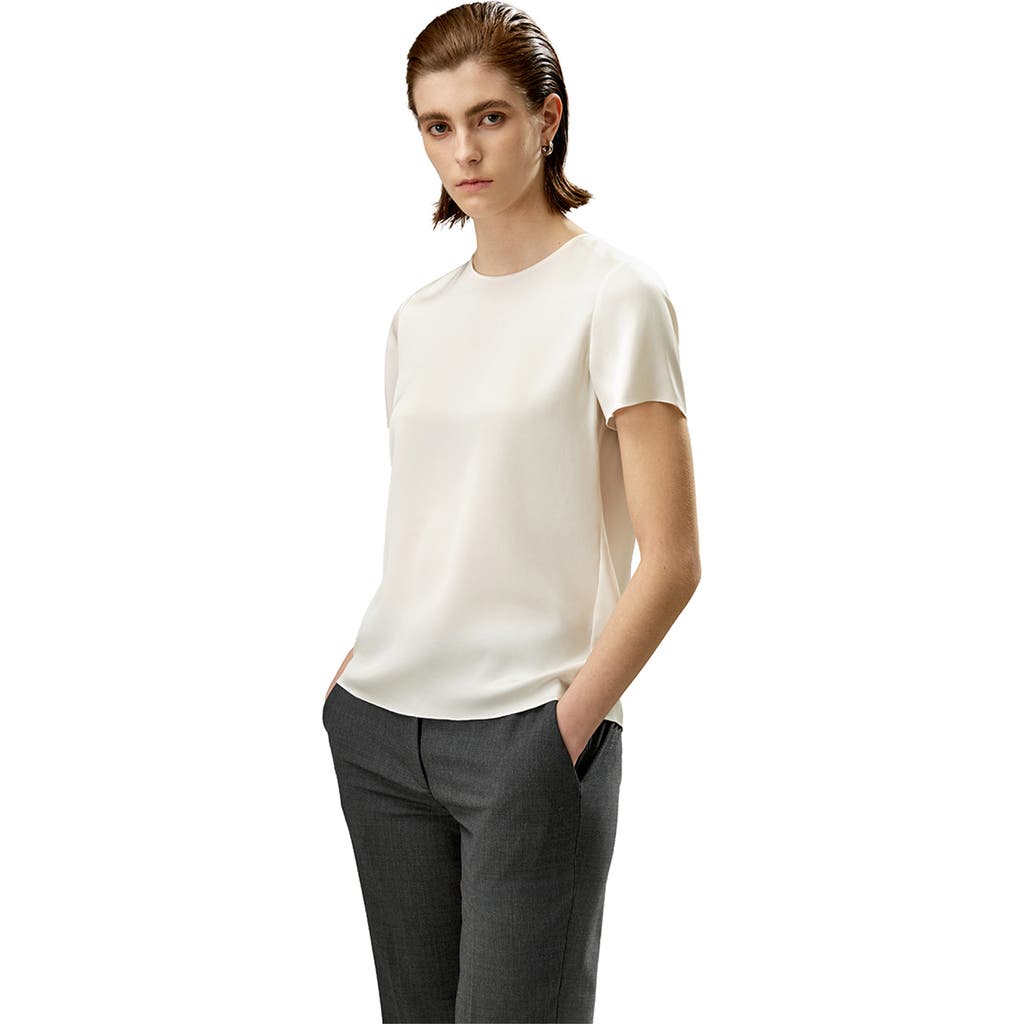 Lilysilk Basic Silk T Shirt In Natural White