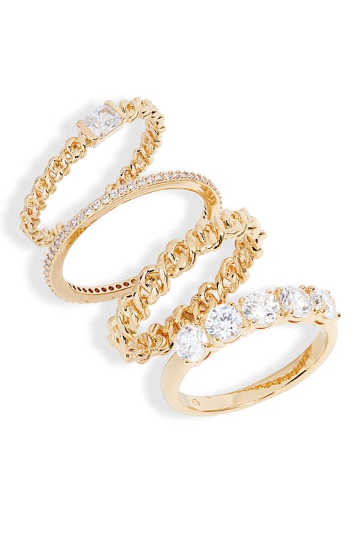 Nadri Zoe Set of 4 Stacking Rings in Gold at Nordstrom, Size 5