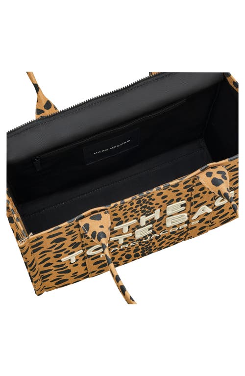 Marc Jacobs The Large Cheetah Cotton Canvas Tote In Brown/black Multi