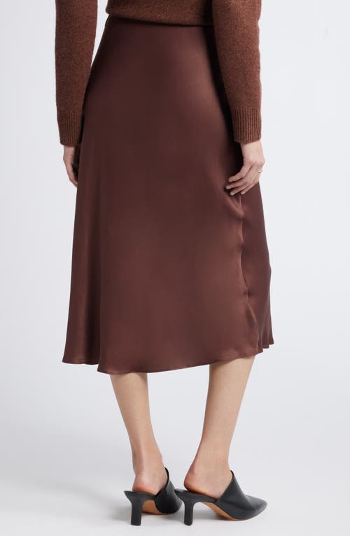 Shop Nordstrom Bias Cut Satin Skirt In Brown Malicacia