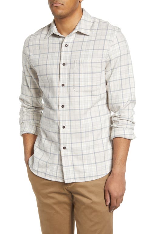 KATO The Ripper Plaid Cotton Flannel Button-Up Shirt in Ivory