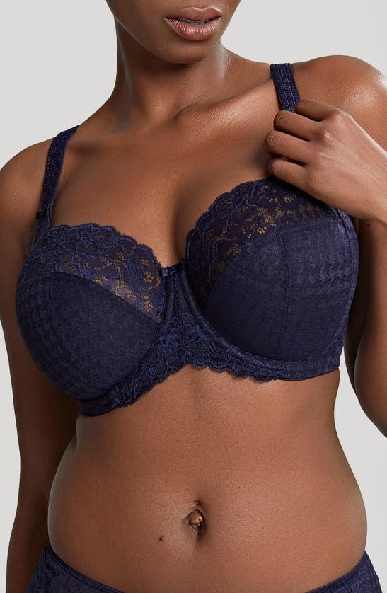 Shop Panache Envy Underwire Stretch Lace Bra In Navy