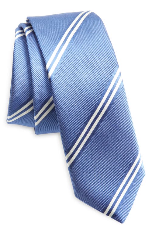 Hugo Boss Boss Stripe Silk Blend Tie In Light Blue