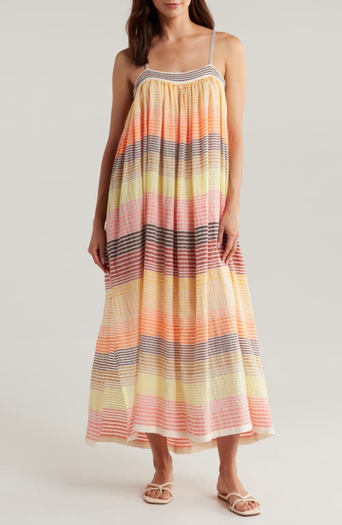 lemlem Eda Mixed Stripe Cotton Blend Cover-Up Sundress Amaresh Sunrise at Nordstrom,