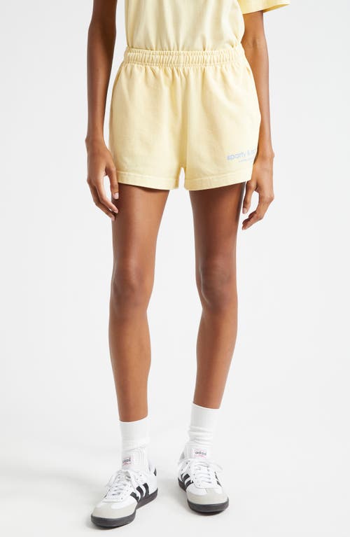 Sporty And Rich Sporty & Rich Usa Health Club Cotton Disco Shorts In Almond