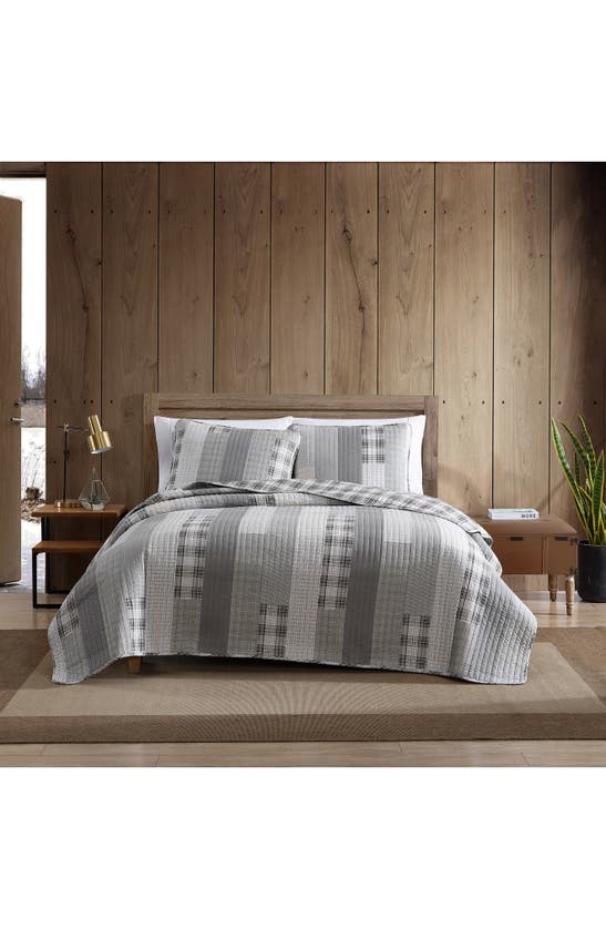 Eddie Bauer Fairview Cotton Quilt 3-piece Set In Grey