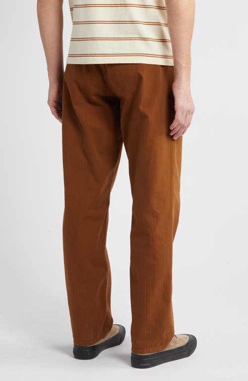 Forét Clay Herringbone Cotton Pants In Rubber