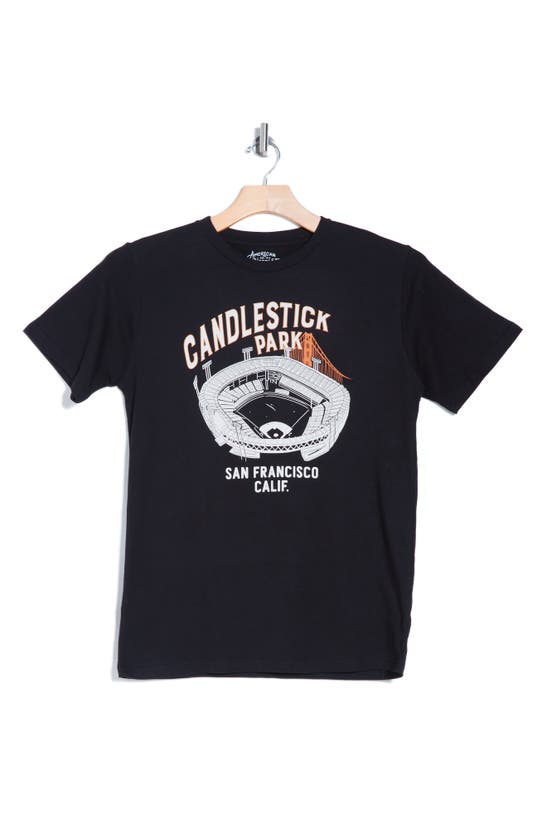 Shop American Needle Candlestick Park Cotton Graphic T-shirt In Black