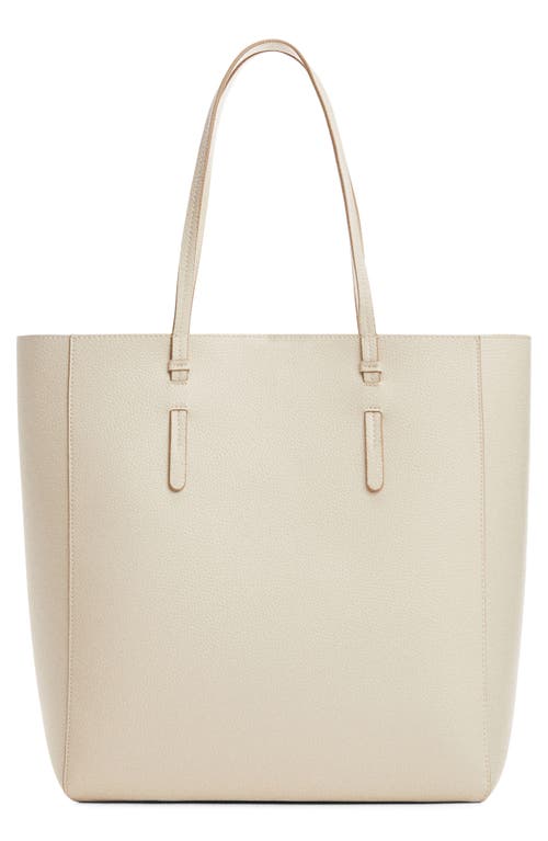 Faux Leather Shopper Tote in Off White