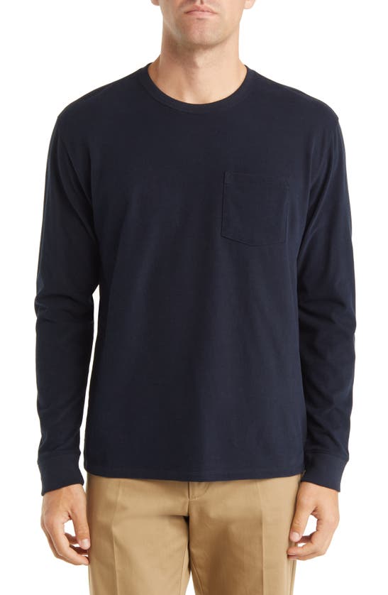 VINCE LONG SLEEVE SUEDED JERSEY TOP