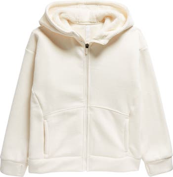 Zella Girl Kids Velour Lined Rib Zip Hoodie Nordstrom