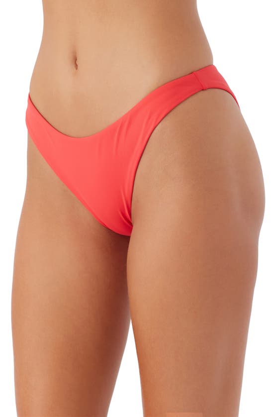 Shop O'neill Flamenco Saltwater Solids Bikini Bottoms In Bittersweet