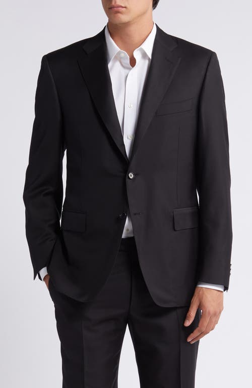 Canali Solid Wool Suit In Black