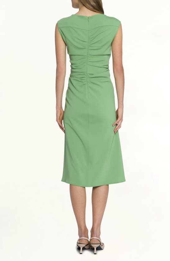 Shop Luxely Dhalia Cap Sleeve Midi Dress In Piquant Green