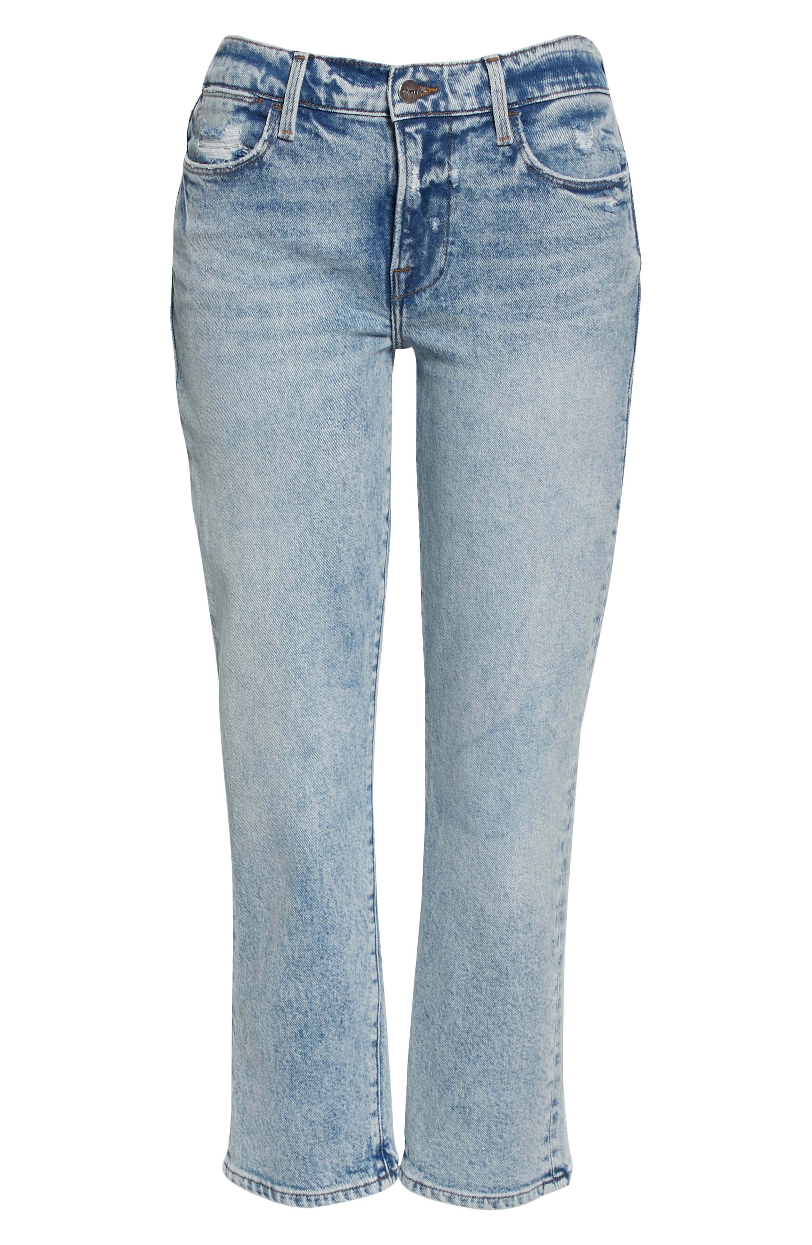 frame le high ankle straight leg jeans