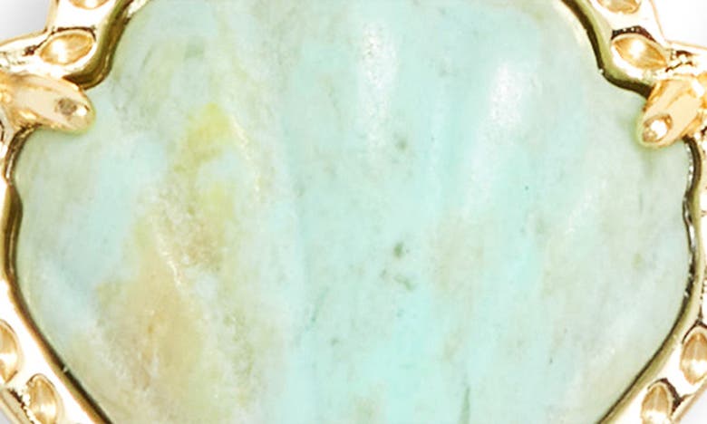 Kendra Scott Brynne Shell Pendant Necklace In Gold Sea Green Chrysocolla