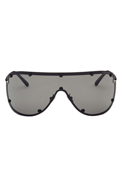 TOM FORD Kyler Shield Sunglasses in Matte Black/Smoke | Smart Closet