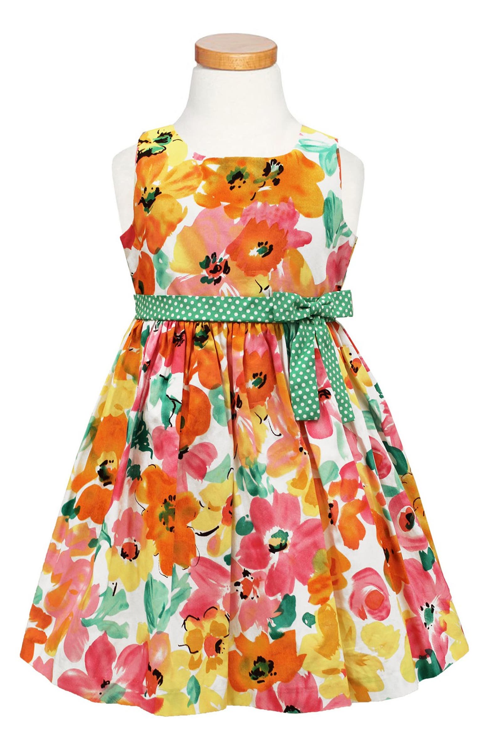 Sorbet Multicolor Floral Sleeveless Dress (Toddler Girls, Little Girls ...