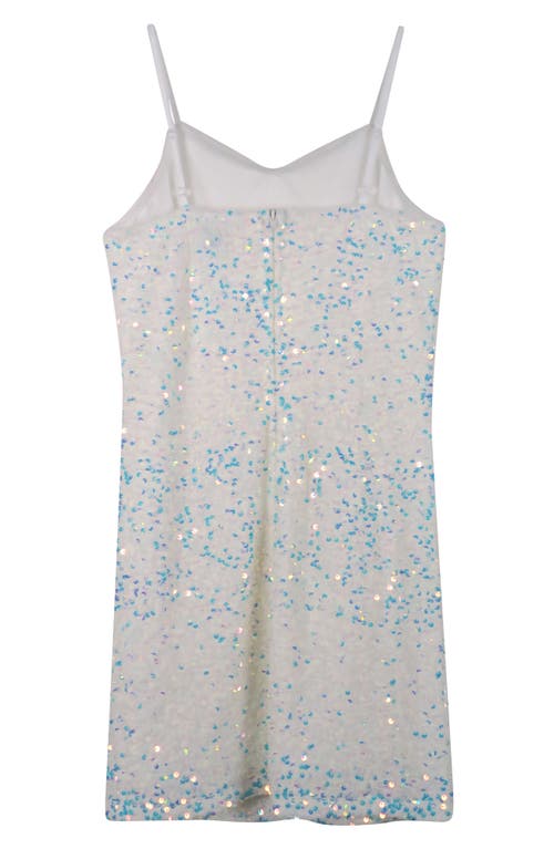 Shop Zunie Kids' Sequin Velvet Party Dress In White/iridescent