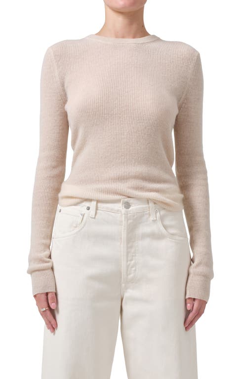 Shop Citizens Of Humanity Alessia Wool & Cashmere Blend Rib Top In Cream