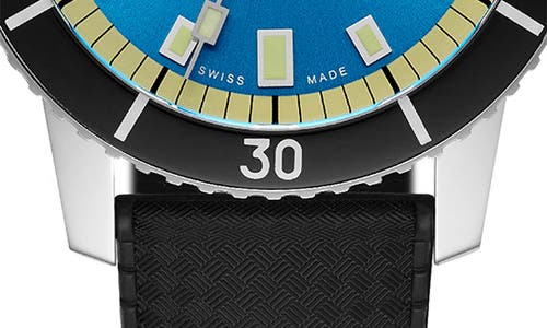 Zodiac Compression Diver Automatic Rubber Strap Watch, 40mm In Black
