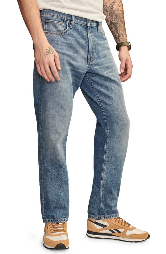 Shop Lucky Brand 410 Athletic Straight Leg Cotton & Linen Jeans In Kruser