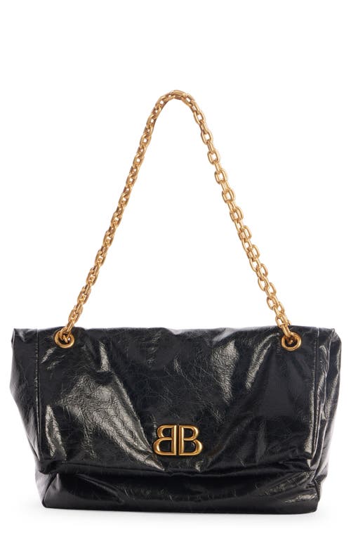 Balenciaga Le Cagole Monaco BB Logo Shoulder Bag in Black at Nordstrom