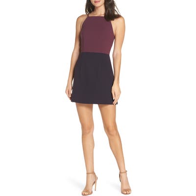 French Connection Whisper Colorblock Minidress, Purple