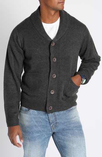 Jachs Hemingway Shawl Cardigan In Charcoal