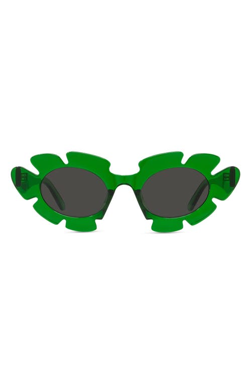 Loewe x Paula's Ibiza 47mm Cat Eye Sunglasses in Dark Green/Other /Smoke at Nordstrom