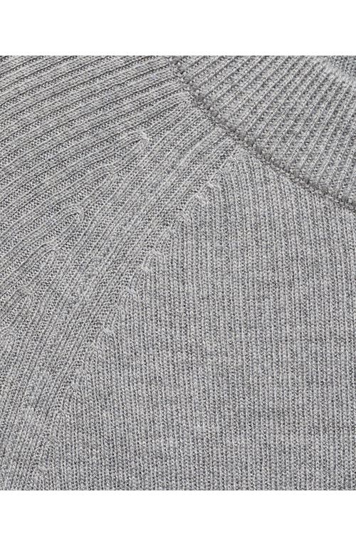 Shop Mango Rib Crewneck Sweater In Light Heather Grey