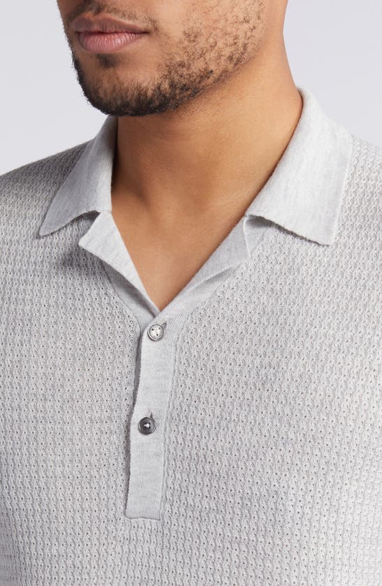Shop Ted Baker Adio Textured Knit Polo In Light Grey