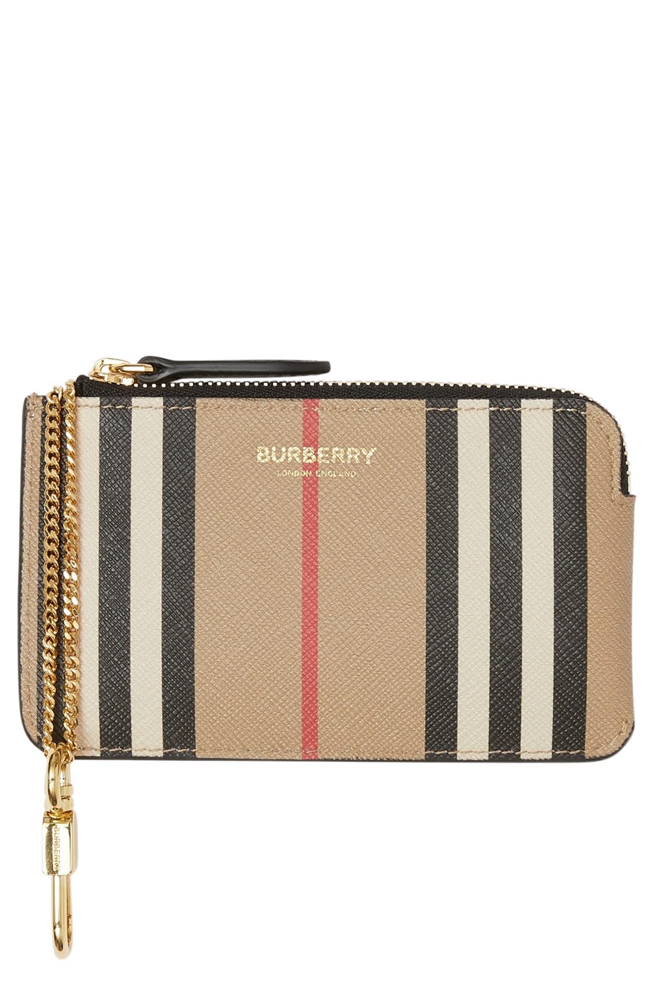 Burberry Kelbrook Icon Stripe E-Canvas Coin Case in Archive Beige at Nordstrom