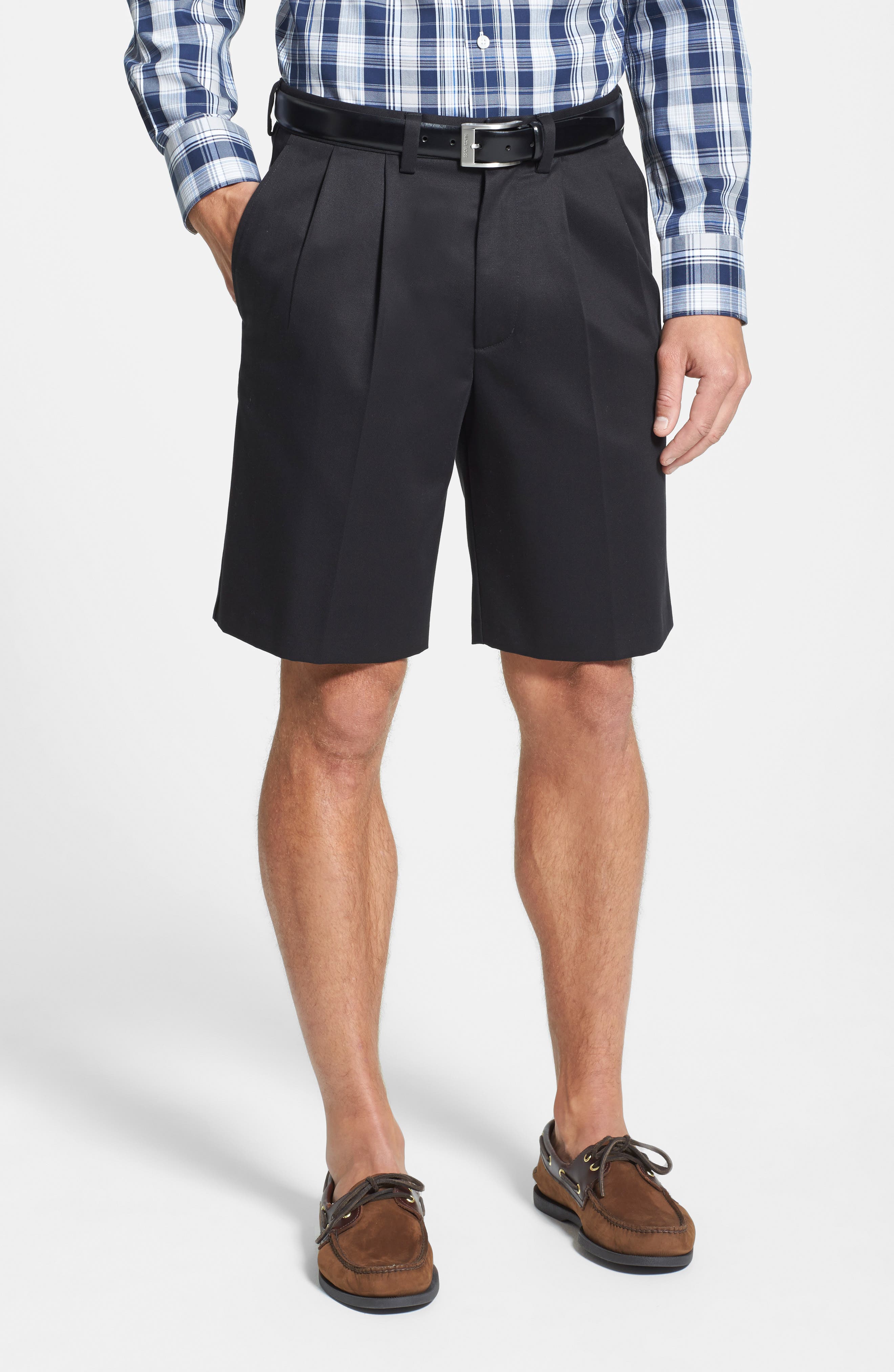 men's pleated shorts