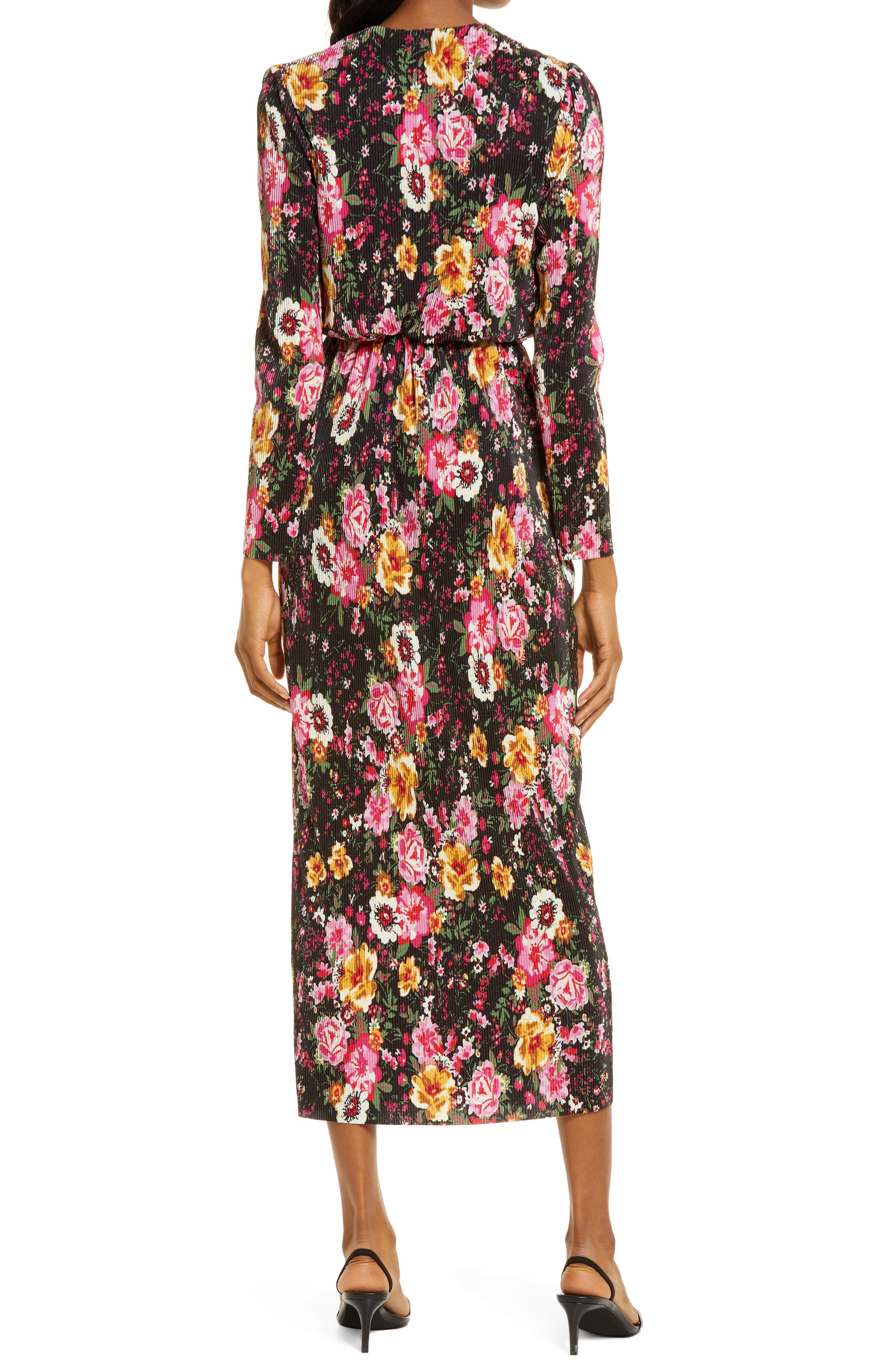 charles henry floral wrap dress