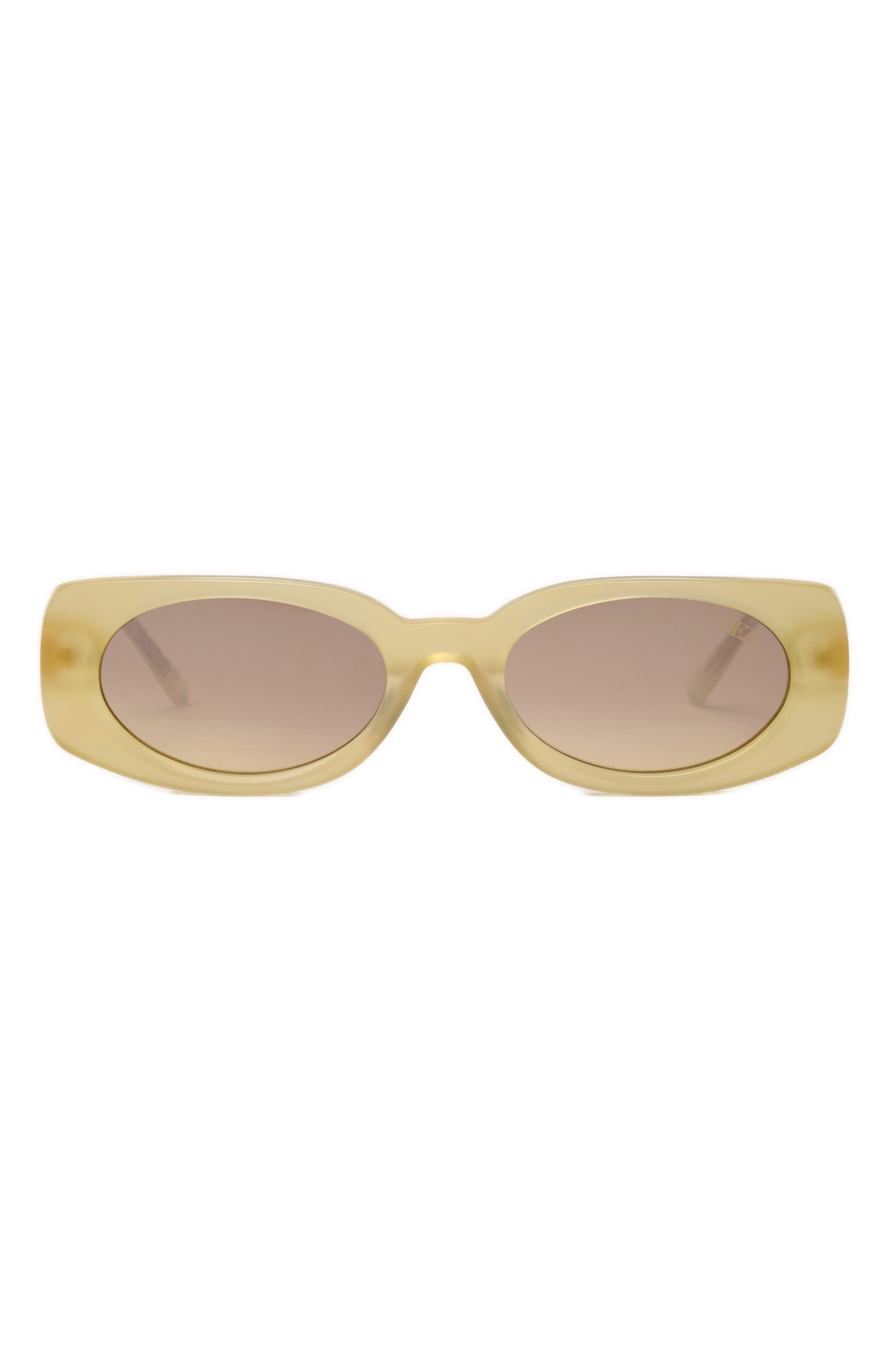 Dezi Booked 52mm Rectangular Sunglasses In Pineapple/coconut Flash