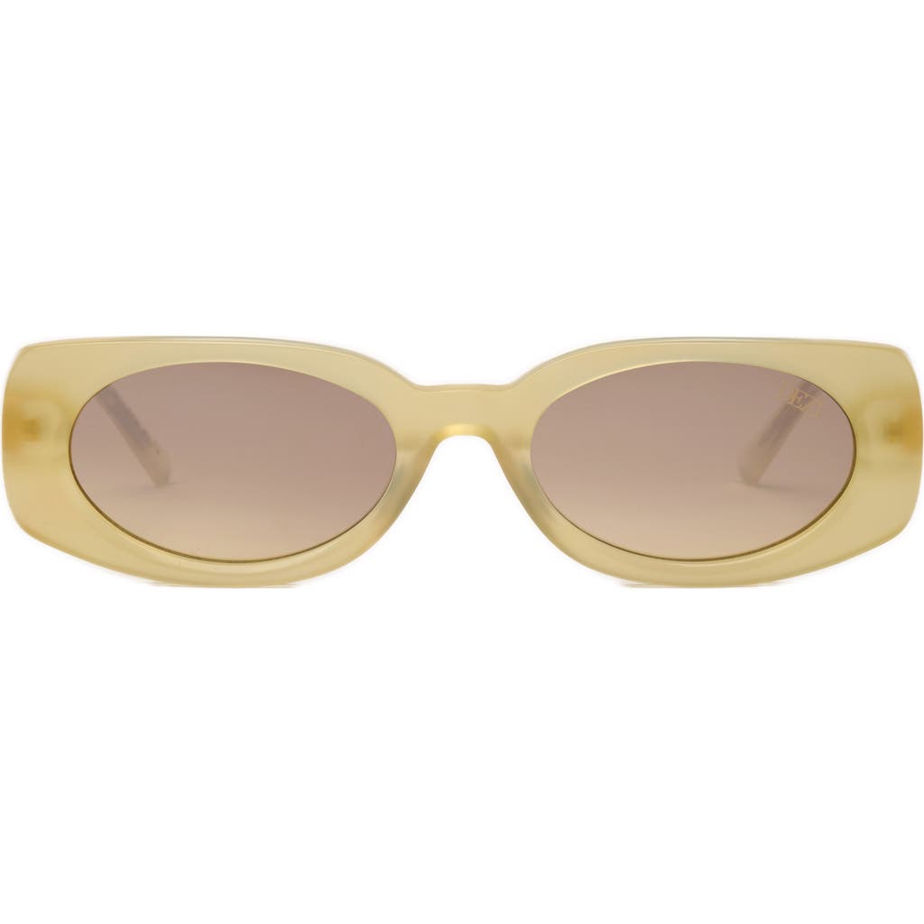 Dezi Booked 52mm Rectangular Sunglasses In Pineapple/coconut Flash