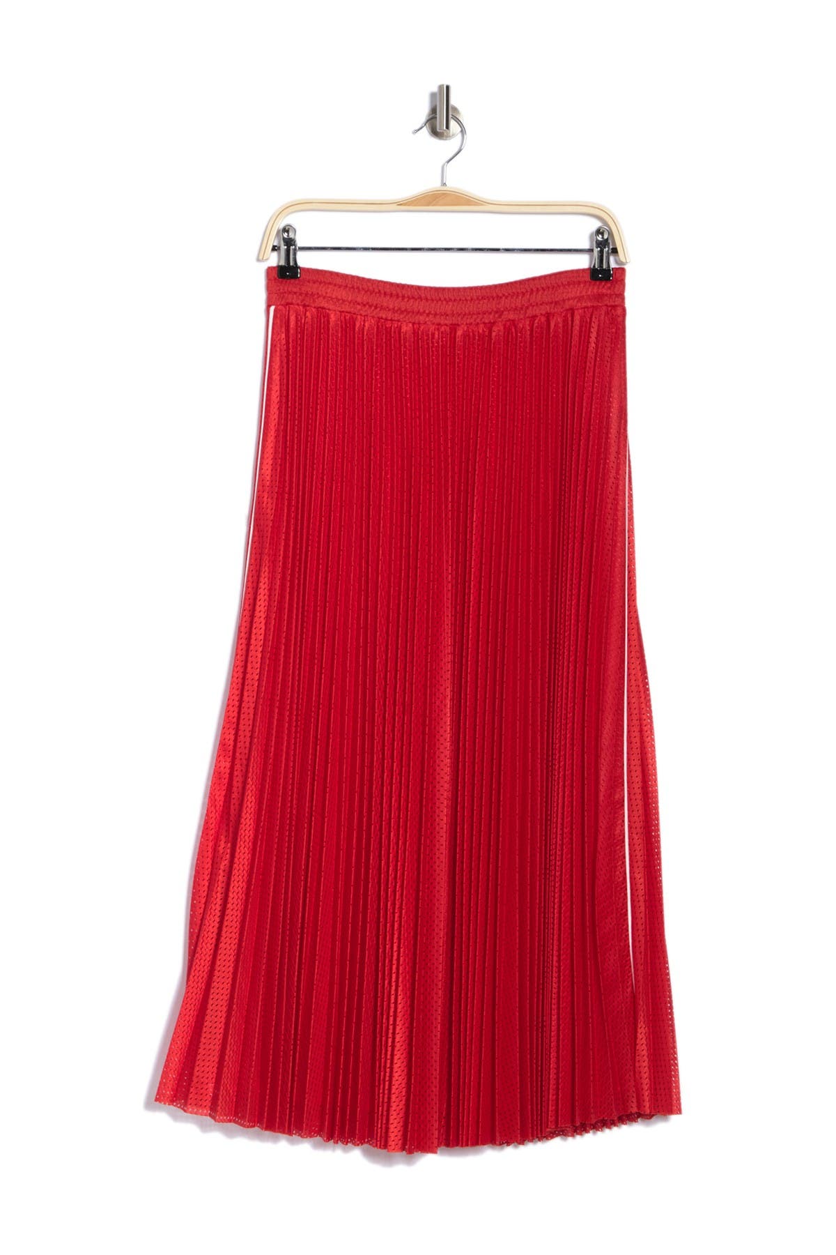 Red Valentino Perforated Pleated Skirt In Dark Red1