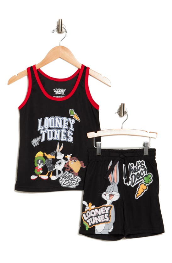 Shop Freeze Kids' Looney Tunes Graphic Tank & Shorts Set In Black