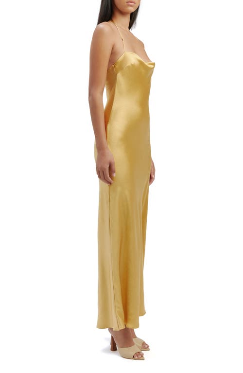 Shop Bardot Carlen Halter Maxi Dress In Gold