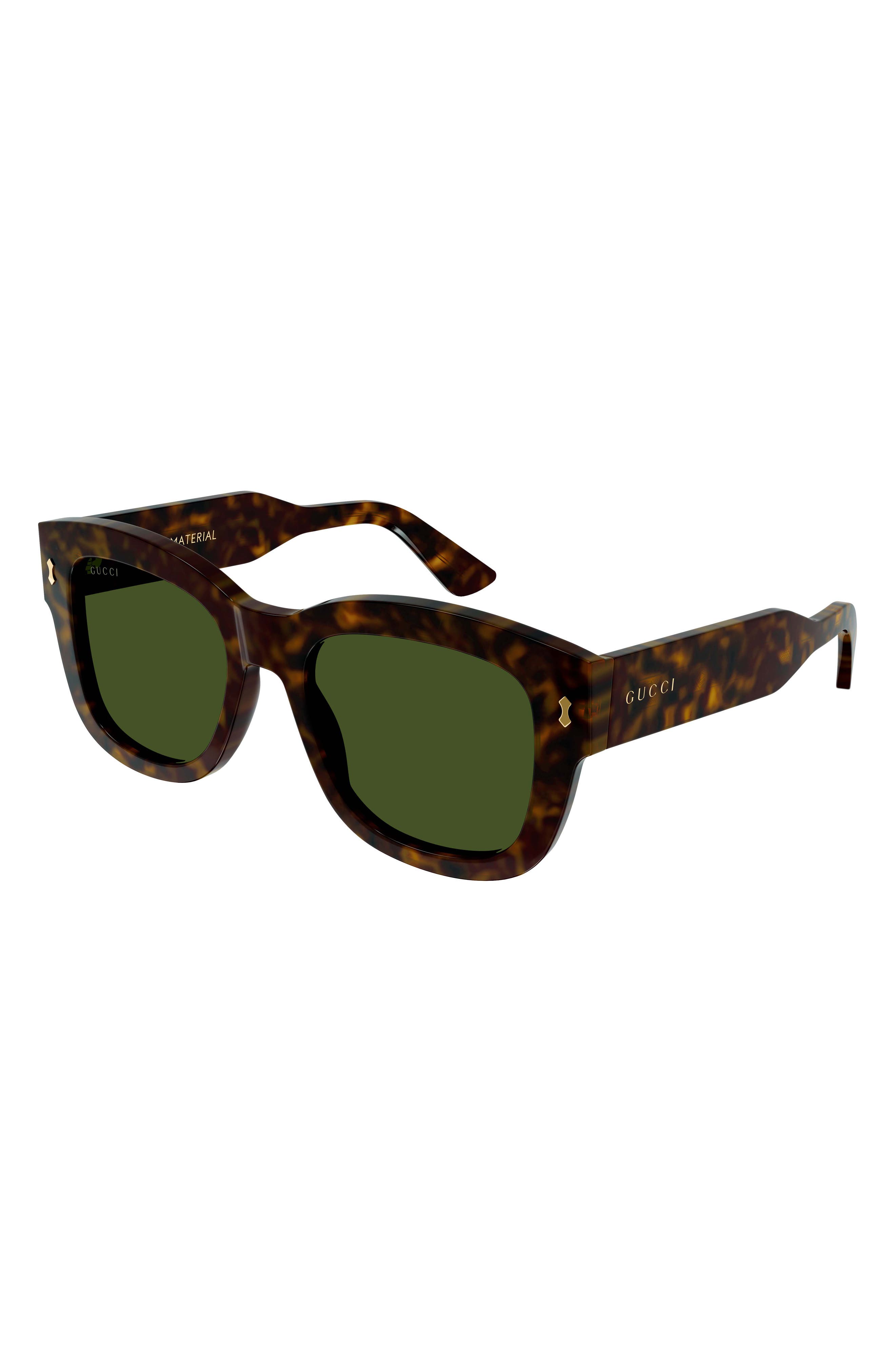 gucci 53mm square sunglasses havana