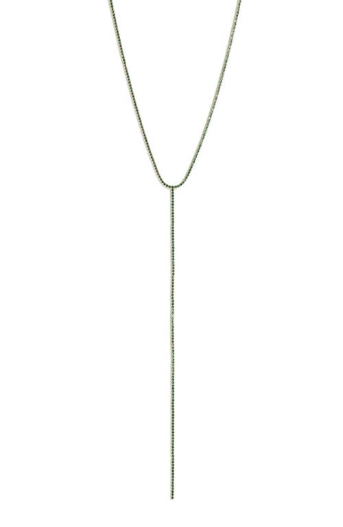 Adina's Jewels Tennis Lariat Necklace in Emerald Green