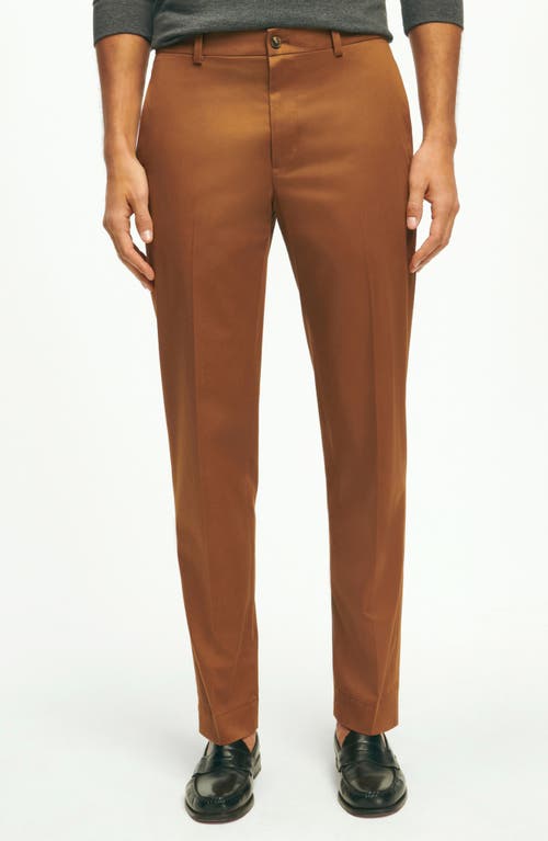 Brooks Brothers Advanced Stretch Flat Front Chinos Bison at Nordstrom, X