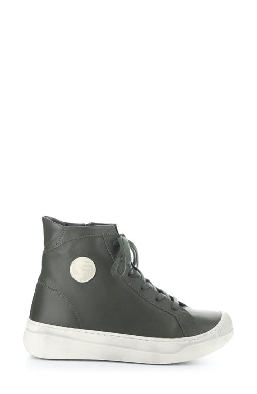 Softinos By Fly London Appe Lace-up High Top Sneaker In Military Smooth