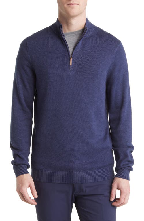 Mizzen+Main Cassady Quarter Zip Sweater in Medieval Blue Heather
