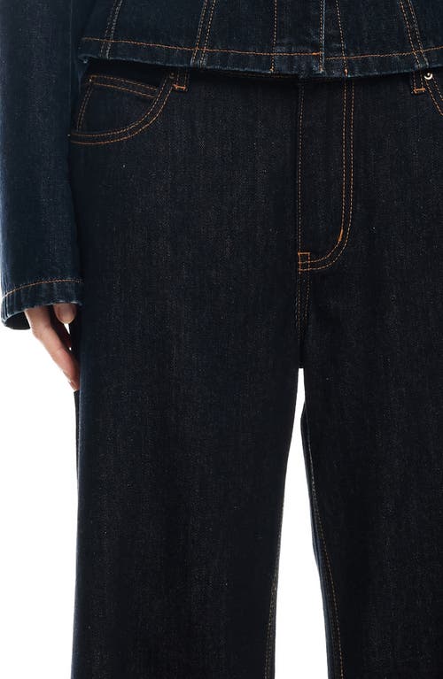 Lioness Top Model Cuffed Straight Leg Jeans In Dark Denim