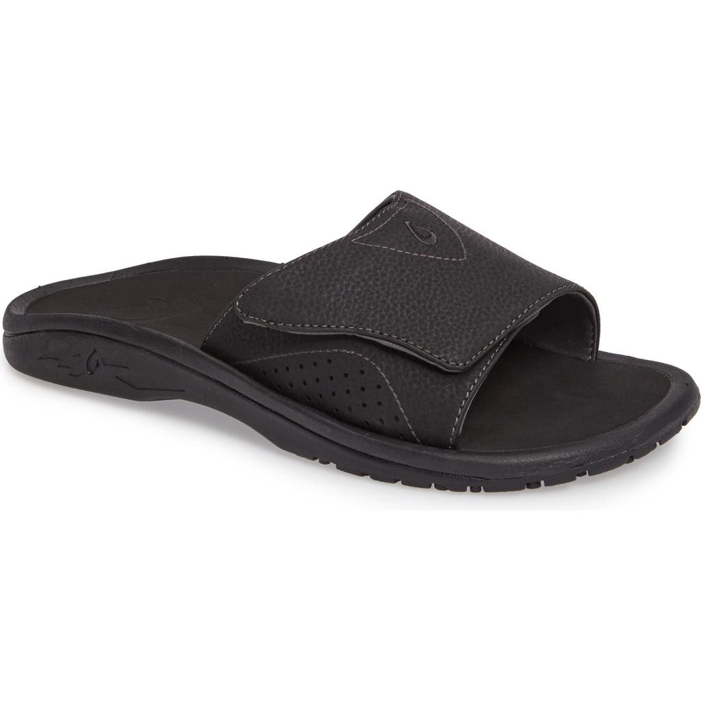 Olukai Nalu Slide Sandal In Black/black