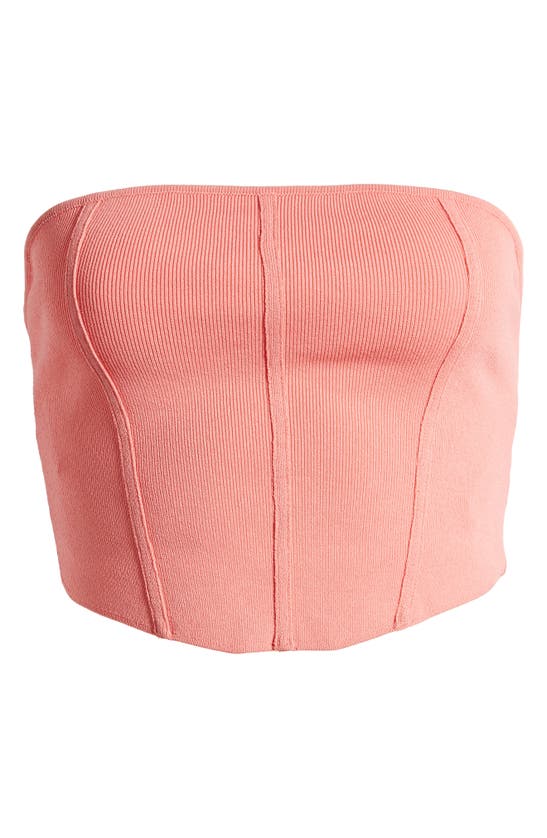 Shop Pacsun La Hearts Bridgette Corset Sweater Tube Top In Peach Blossom