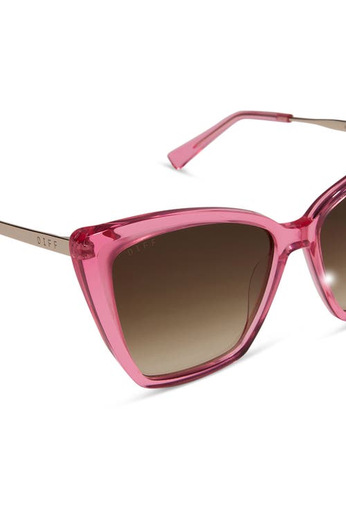 Shop Diff Becky Ii 56mm Polarized Cat Eye Sunglasses In Pink Gradient